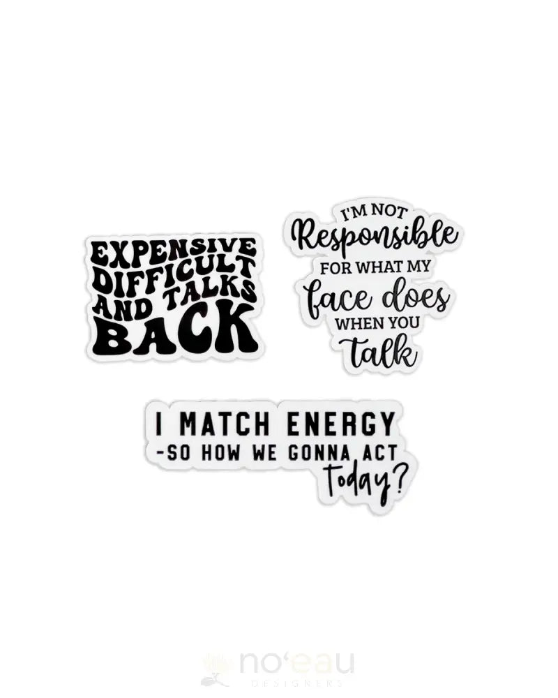 Kahealani Kreations - 3 Pack Waterproof Stickers I Match Energy Stickers/Pins/Patches