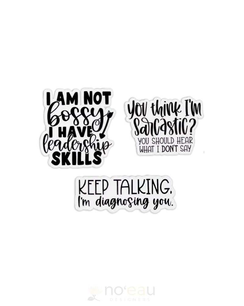 Kahealani Kreations - 3 Pack Waterproof Stickers Keep Talking Stickers/Pins/Patches