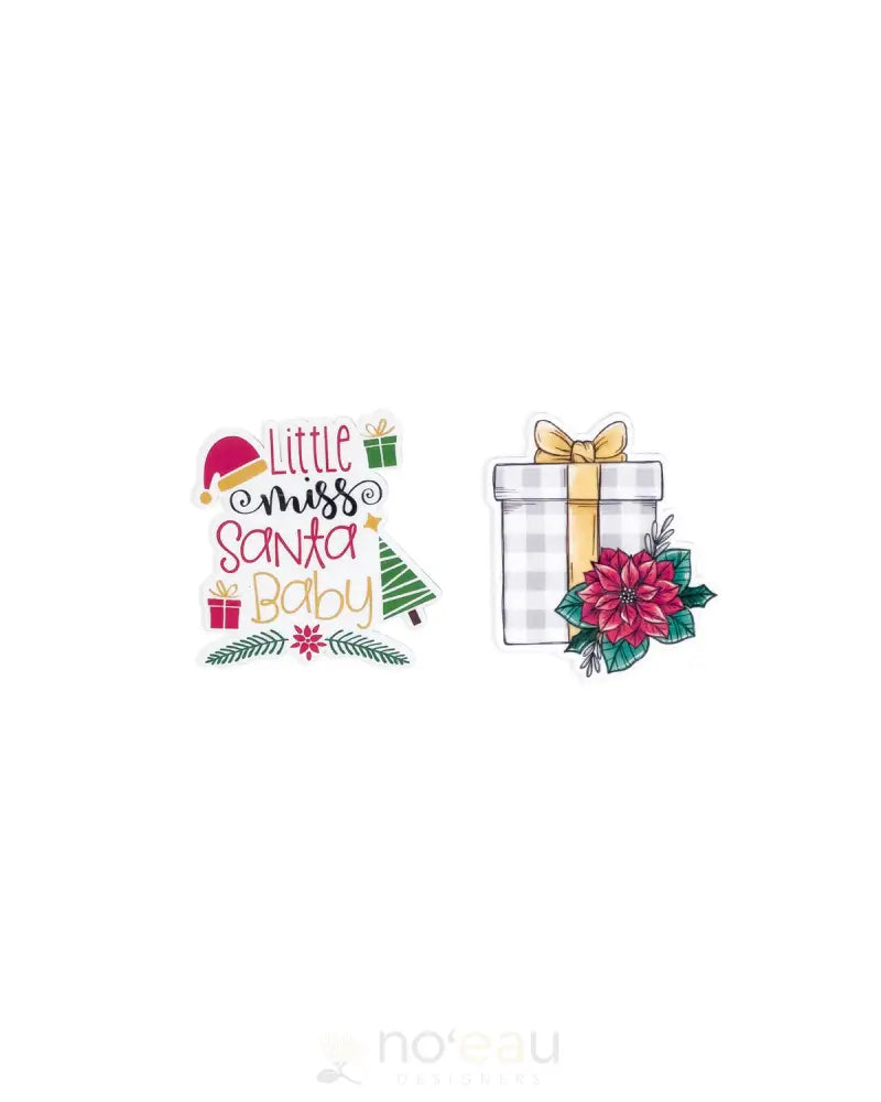Kahealani Kreations - 3Pc Christmas Waterproof Sticker Packs Santa Baby Stickers/Pins/Patches