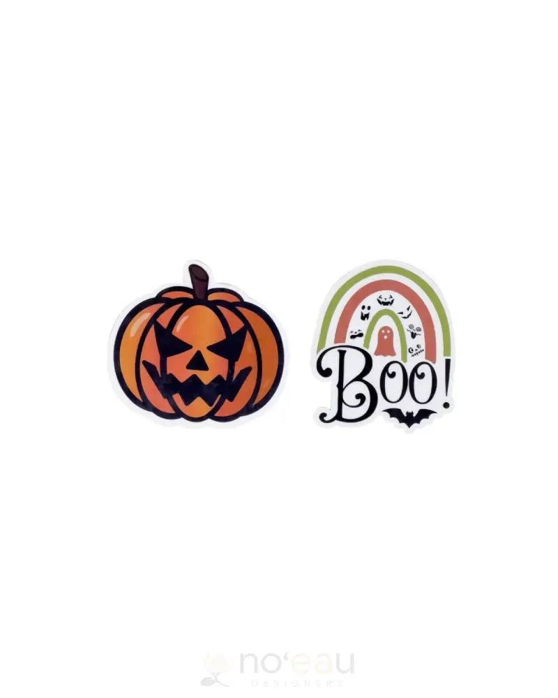 Kahealani Kreations - Assorted 3Pc Halloween Waterproof Sticker Packs Pumpkin Stickers/Pins/Patches