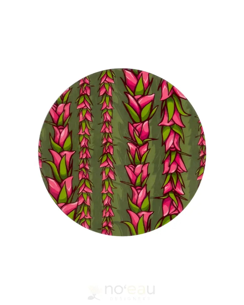 Kahealani Kreations - Assorted Lokelani Rose Waterproof Stickers Green / Circle