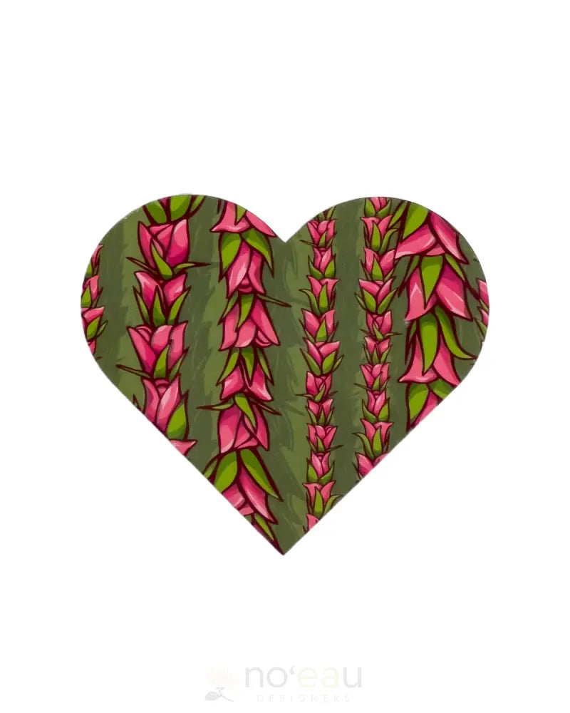 Kahealani Kreations - Assorted Lokelani Rose Waterproof Stickers Green / Heart Stickers/Pins/Patches