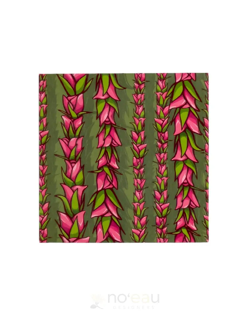 Kahealani Kreations - Assorted Lokelani Rose Waterproof Stickers Green / Square