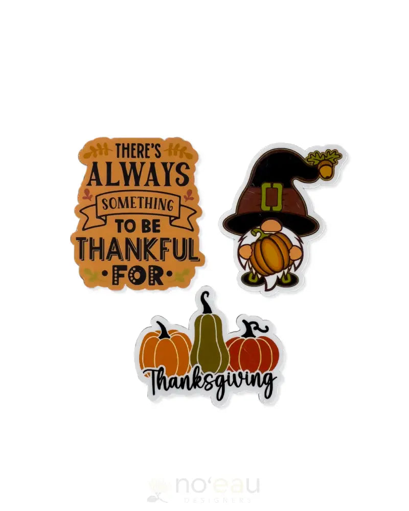 KAHEALANI KREATIONS - Assorted Thanksgiving 3pc Sticker Pack SOMETHING TO BE THANKFUL FOR