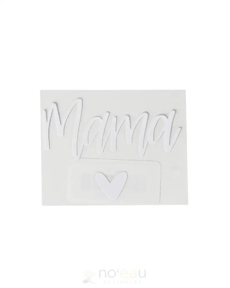 KAHEALANI KREATIONS - Mama Heart Matte White Sticker - Noʻeau Designers
