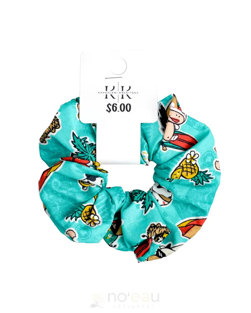 Kahealani Kreations - Scrunchies Cartoon Cow / Blue Accessories