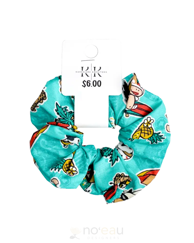 Kahealani Kreations - Scrunchies Cartoon Cow / Blue Accessories