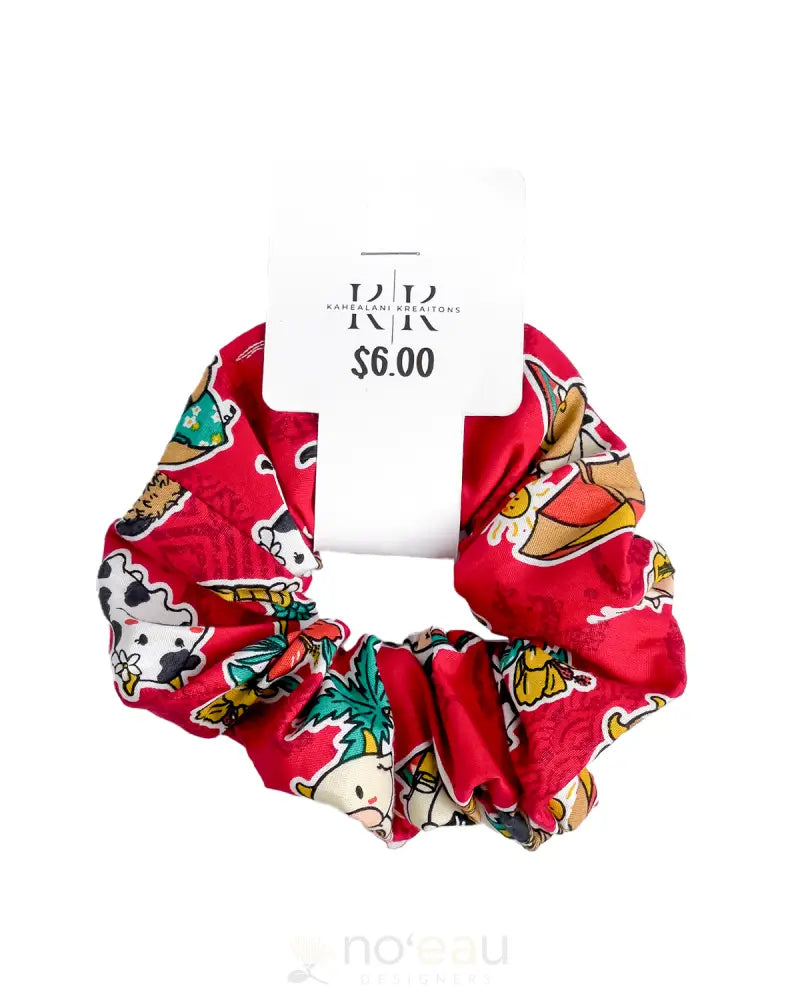 Kahealani Kreations - Scrunchies Cartoon Cow / Red Accessories