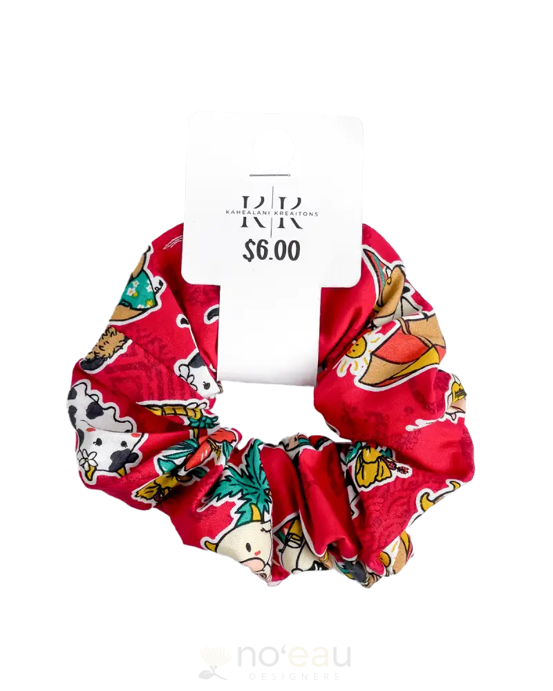 Kahealani Kreations - Scrunchies Cartoon Cow / Red Accessories