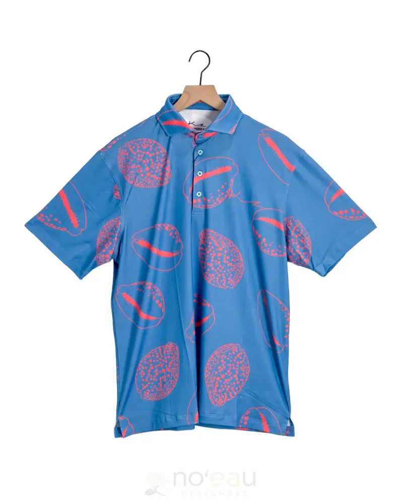 KAʻIMIOKEKAI - Tiger Shell Polo Shirt Blue / Medium MEN’S CLOTHING