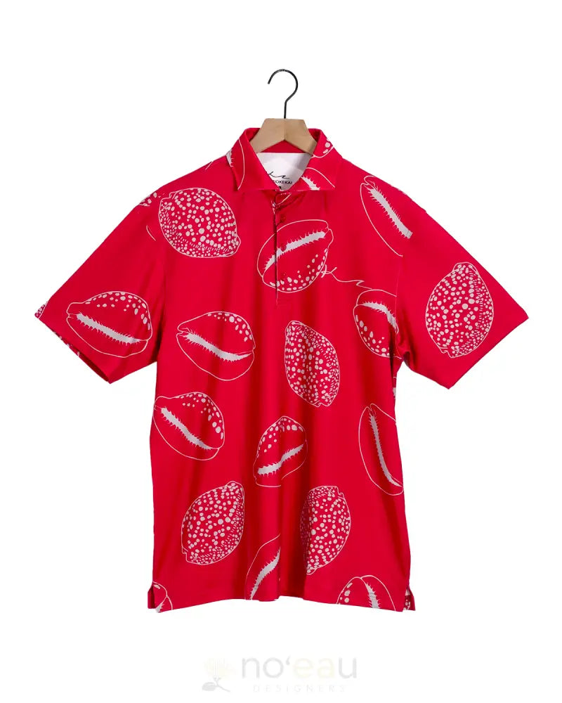 KAʻIMIOKEKAI - Tiger Shell Polo Shirt Red / Medium MEN’S CLOTHING