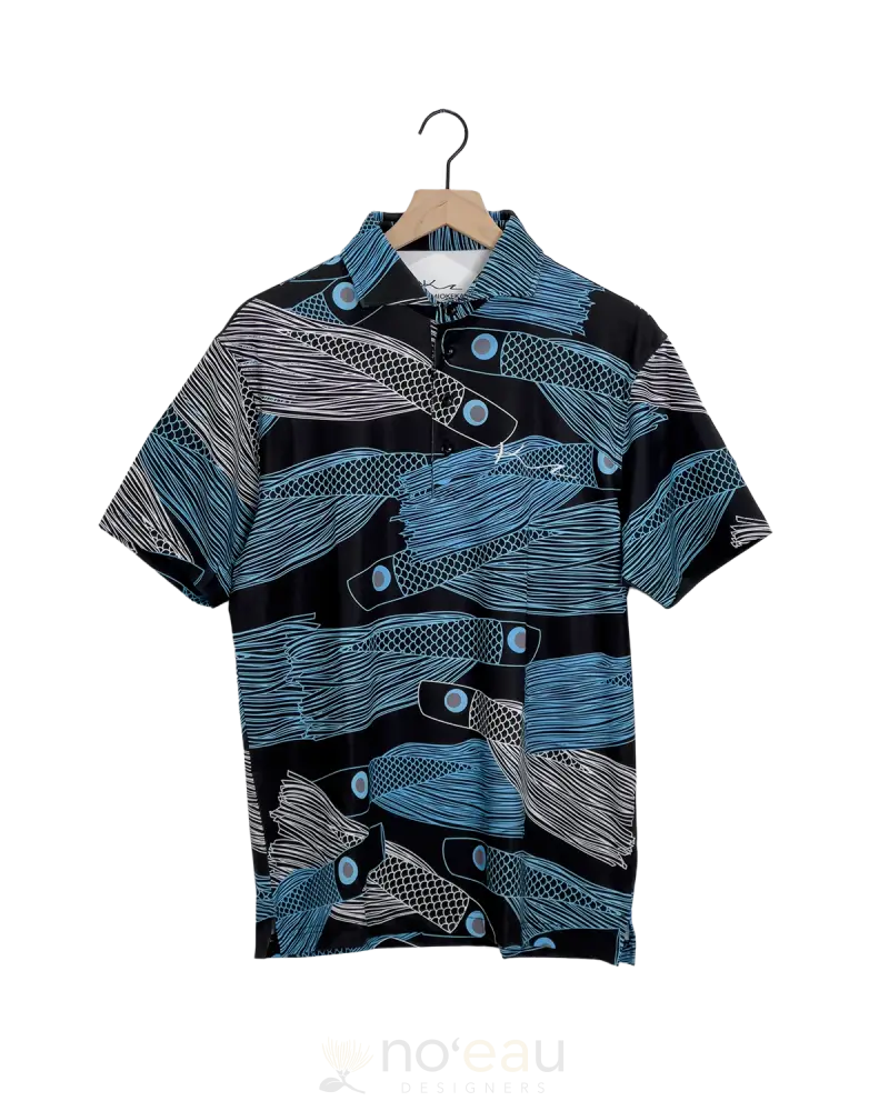 Kaʻimiokekai - Trolling Lure Black Polo Shirt Men’s Clothing