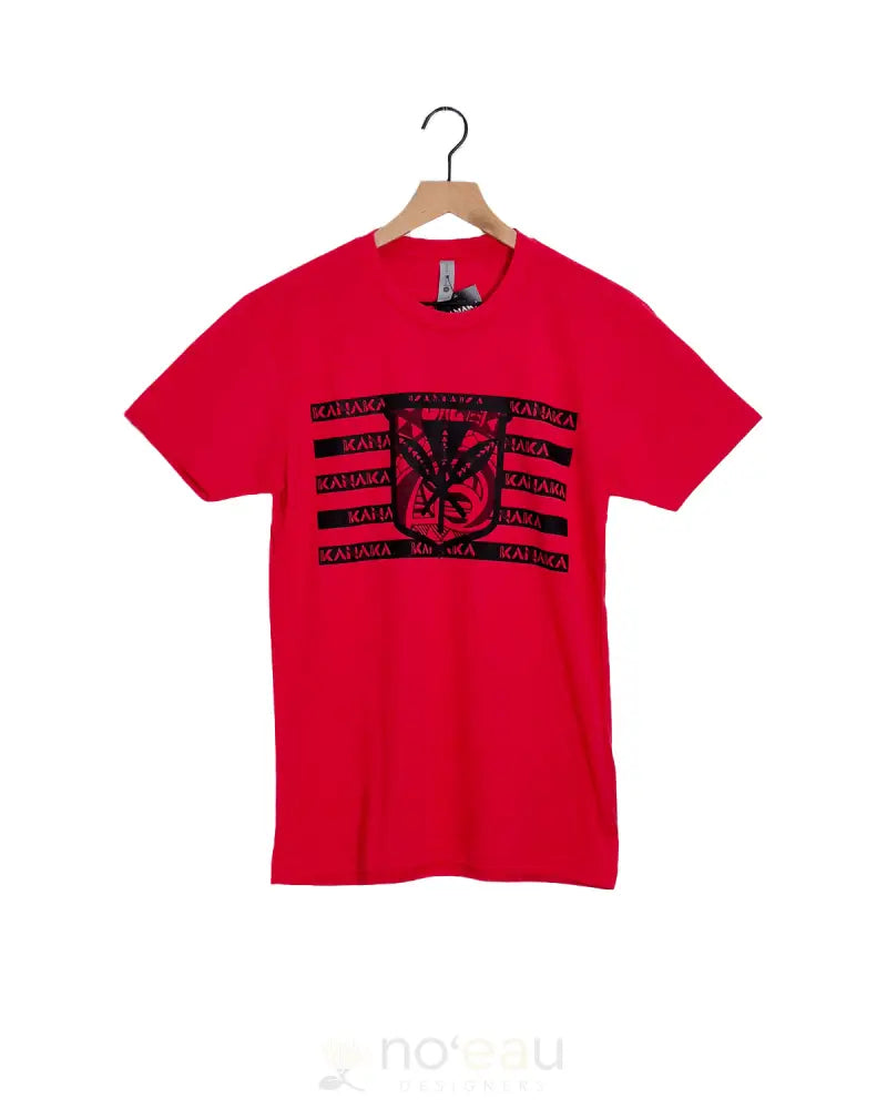 KANAKA RISING - Kanaka Maoli Flag Men's Red T-Shirt - Noʻeau Designers