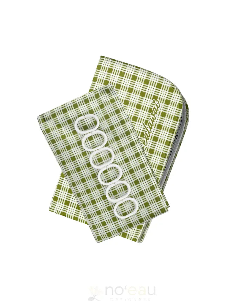 KEALAWAI - Palaka Shower Set Green HOME GOODS