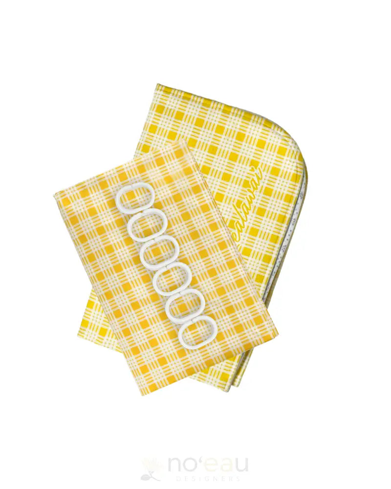 KEALAWAI - Palaka Shower Set Yellow HOME GOODS