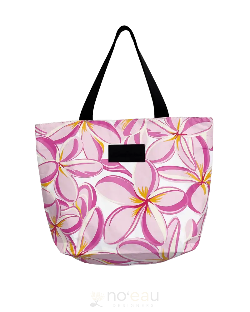 Kealawai - Waterproof Zipper Tote Pink Plumeria Accessories