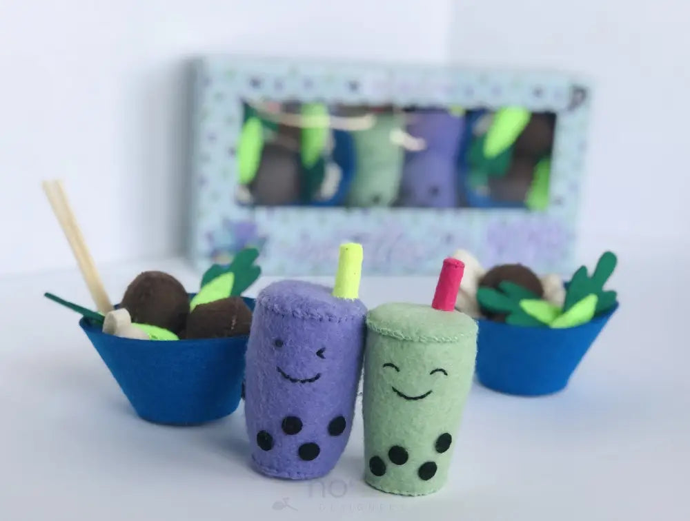 KEIKI KAUKAU - Noodles & Boba Felt Play Food Set - Noʻeau Designers