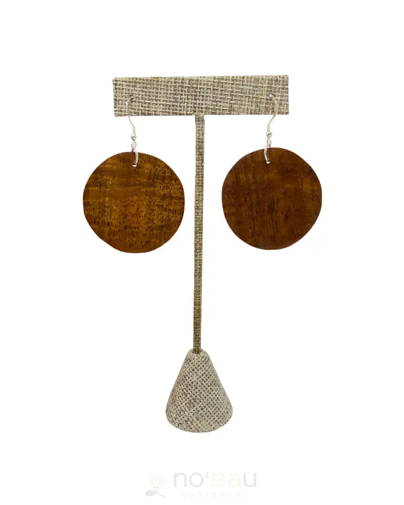 KELI WOODWORK - Circle Koa Wood Medium Earrings - Noʻeau Designers