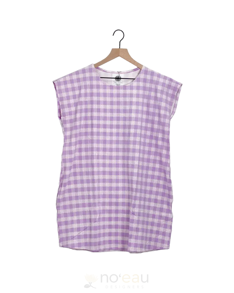 [Kiele] - Hannah Palaka Light Purple Dress Womens Clothing