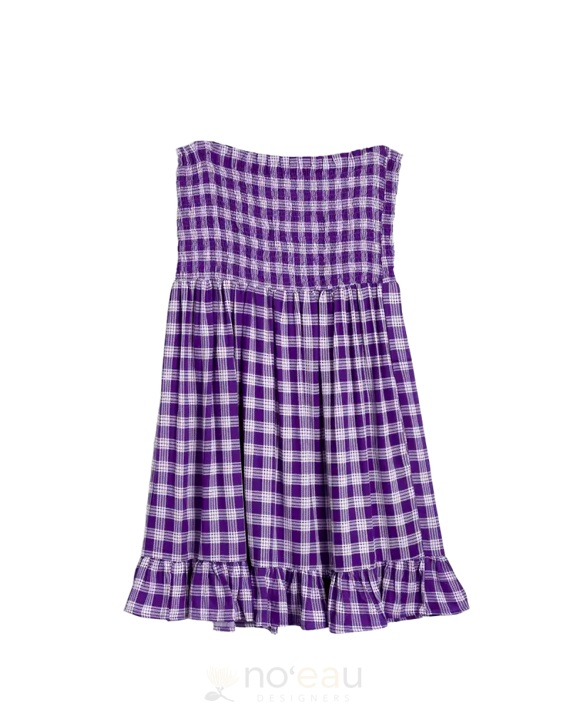 [Ki•Ele] - Assorted Kiele Palaka Mini Dress Dark Purple / Small Women’s Clothing