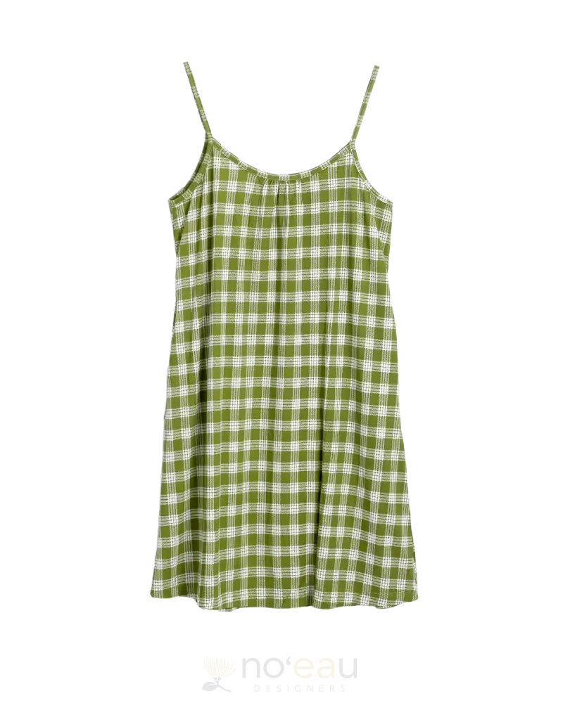 [Ki•Ele] - Assorted Lily Palaka Dress Small / Olive Women’s Clothing