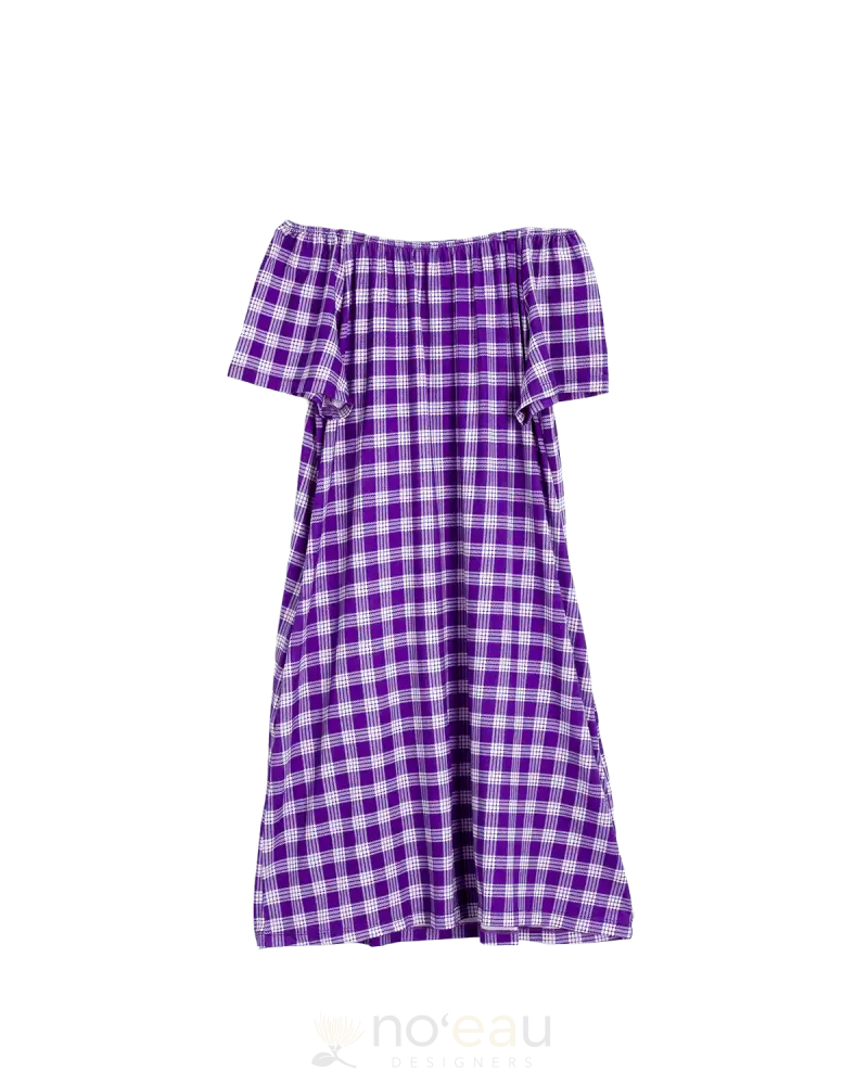 [Ki•Ele] - Assorted Rissa Palaka Dress Dark Purple / Xs Women’s Clothing