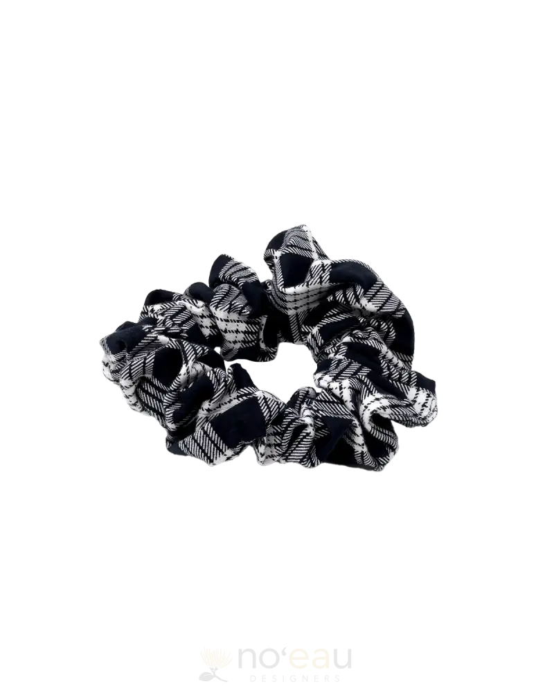 [Ki•Ele] - Assorted Large Palaka Scrunchie Black Accessories