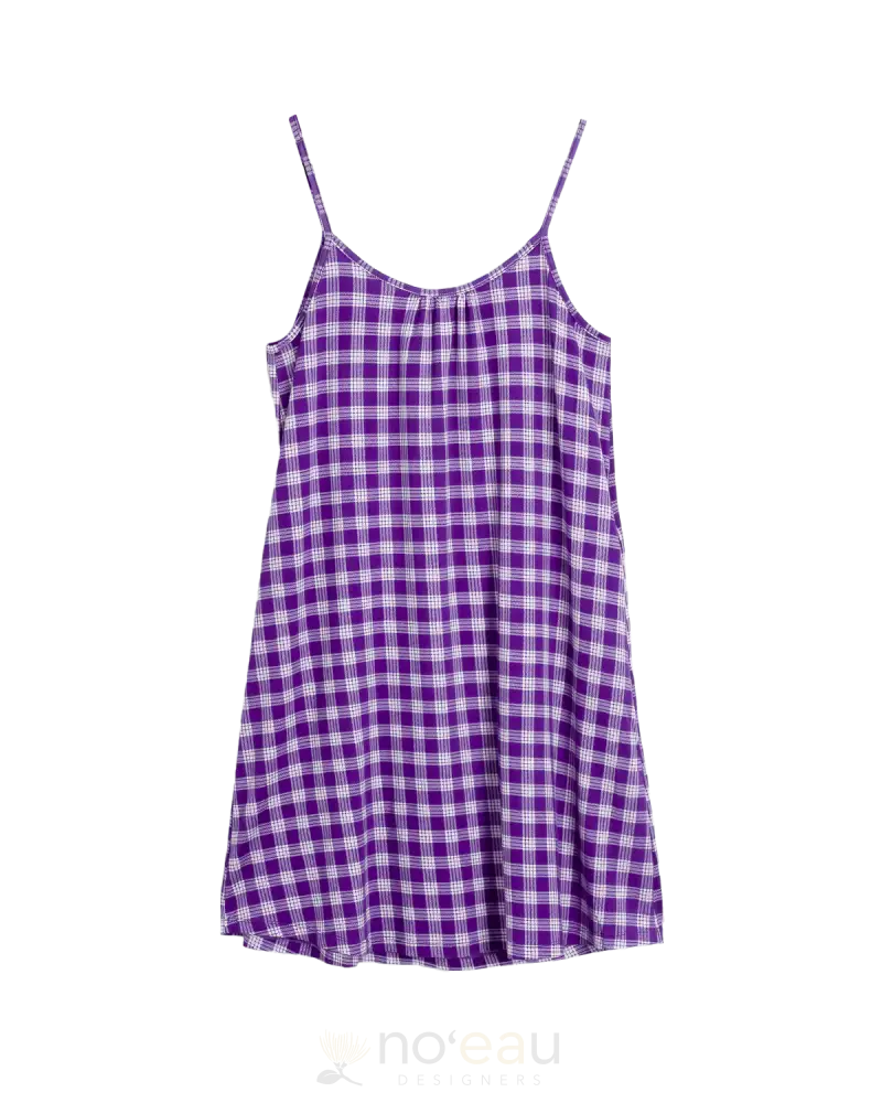 [Ki•Ele] - Assorted Lily Palaka Dress Medium / Dark Purple Women’s Clothing