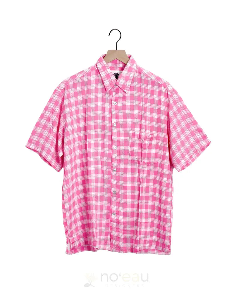[Ki•Ele] - Assorted Palaka Aloha Men’s Shirt Pink / Small Men’s Clothing