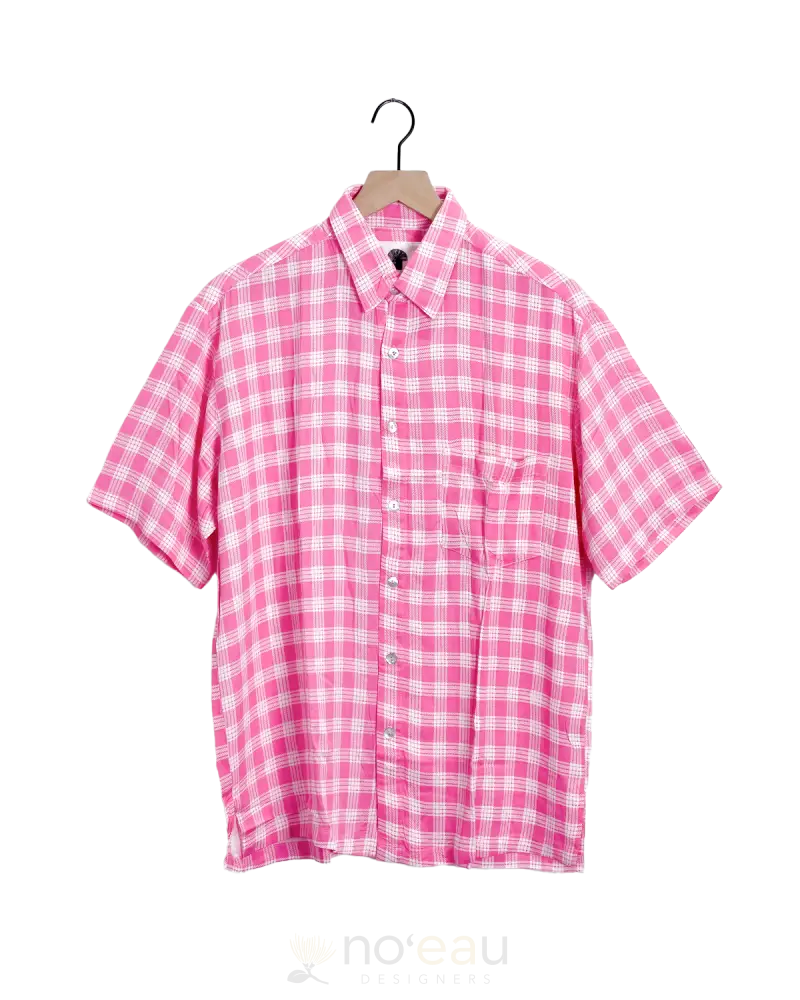 [Ki•Ele] - Assorted Palaka Aloha Men’s Shirt Pink / Small Men’s Clothing