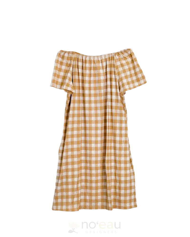 [Ki•Ele] - Assorted Rissa Palaka Dress Tan / Xs Women’s Clothing