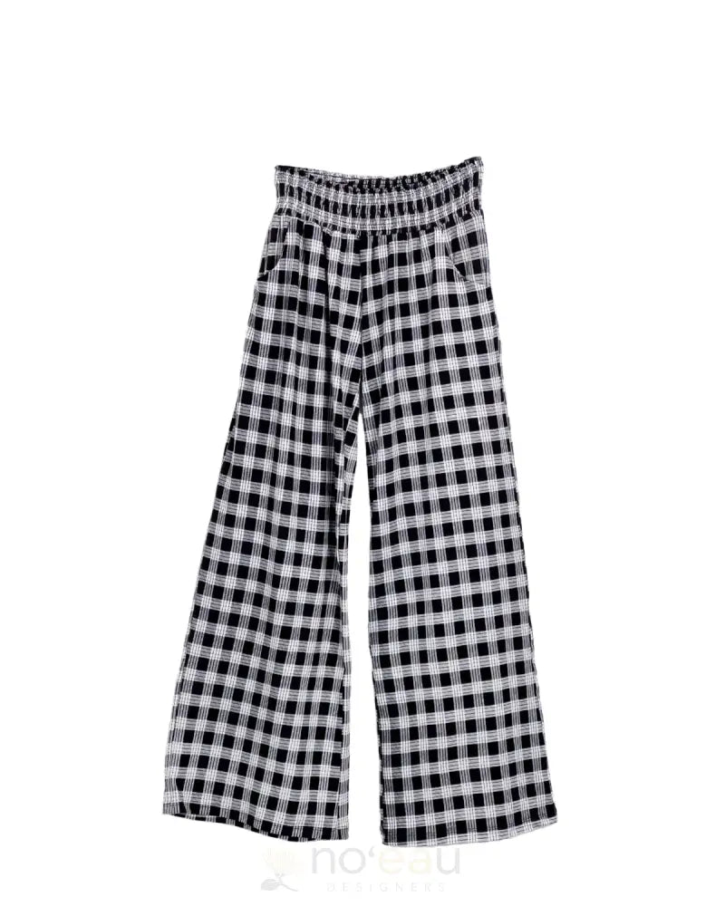 [Kiele] - Rissa Palaka Black Pants Womens Clothing