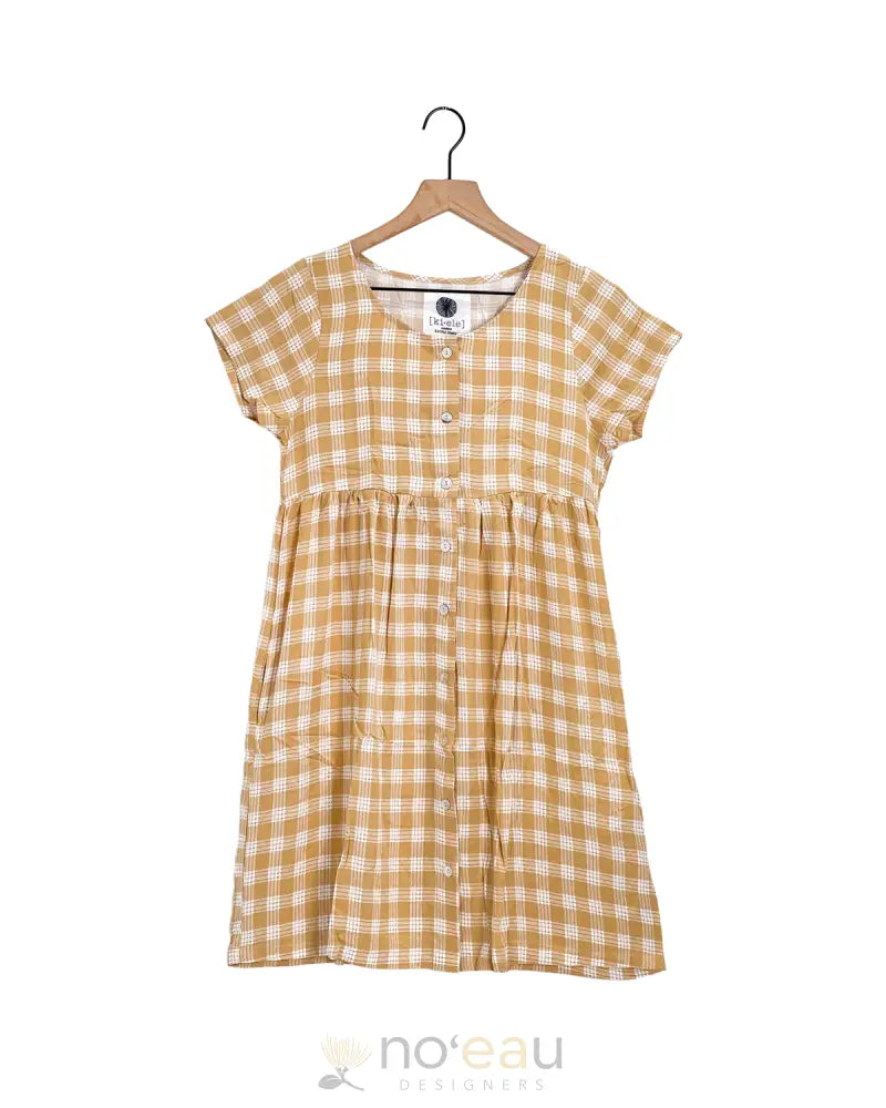 KIELE - Palaka Baby Doll Dress TAN / SMALL KIELE - Palaka Baby Doll Dress TAN / SMALL