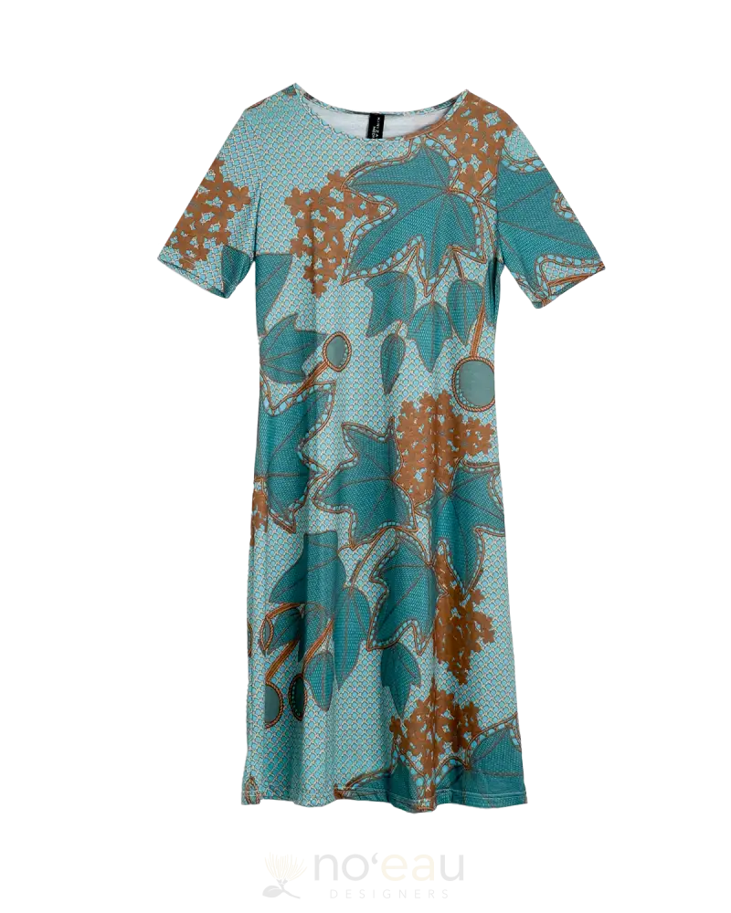 Kini Zamora - Kukui Teal Short Sleeve Dress Women’s Clothing