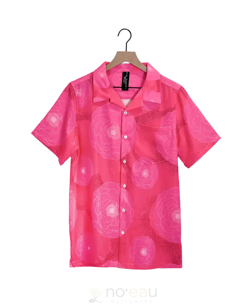 Kini Zamora - Maui Tribute Pink Aloha Shirt Men’s Clothing