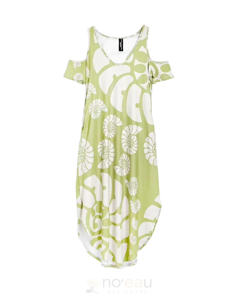 Kini Zamora - Nautilus Cold Shoulder Dress Pistachio / Small Women’s Clothing