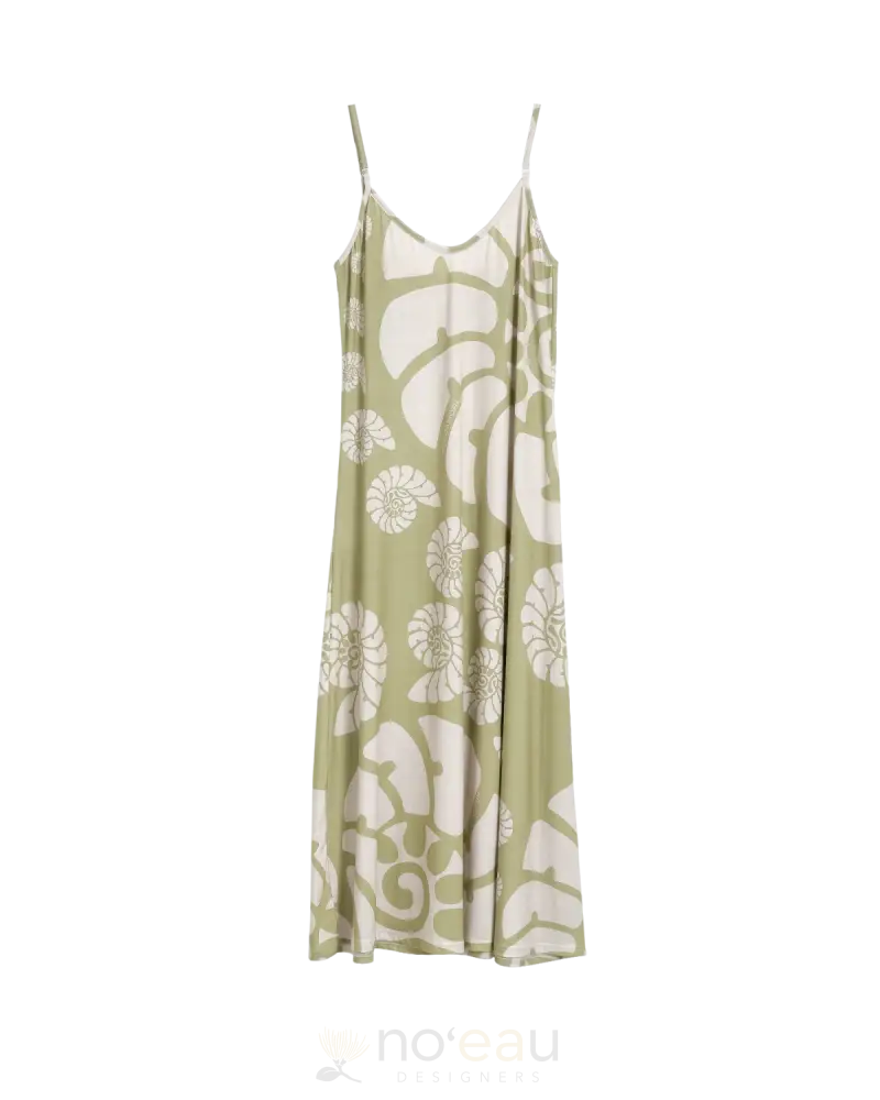 Kini Zamora - Nautilus Spaghetti Maxi Dress Pistachio / Medium Women’s Clothing