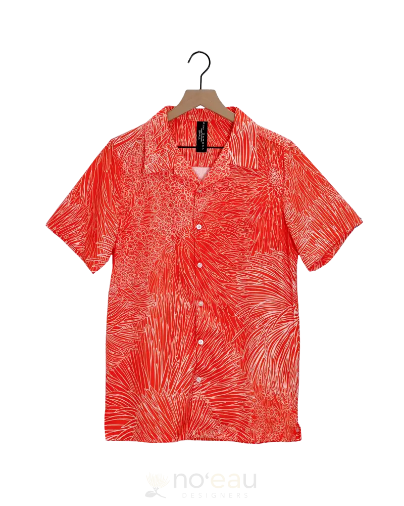 Kini Zamora - Silversword Red Aloha Shirt Men’s Clothing