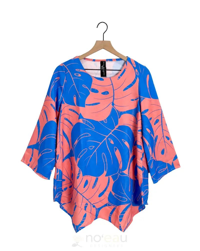 KINI ZAMORA - Spring 2025 Monstera 3/4 Sleve Top / Bubblegum / SMALL WOMEN’S CLOTHING