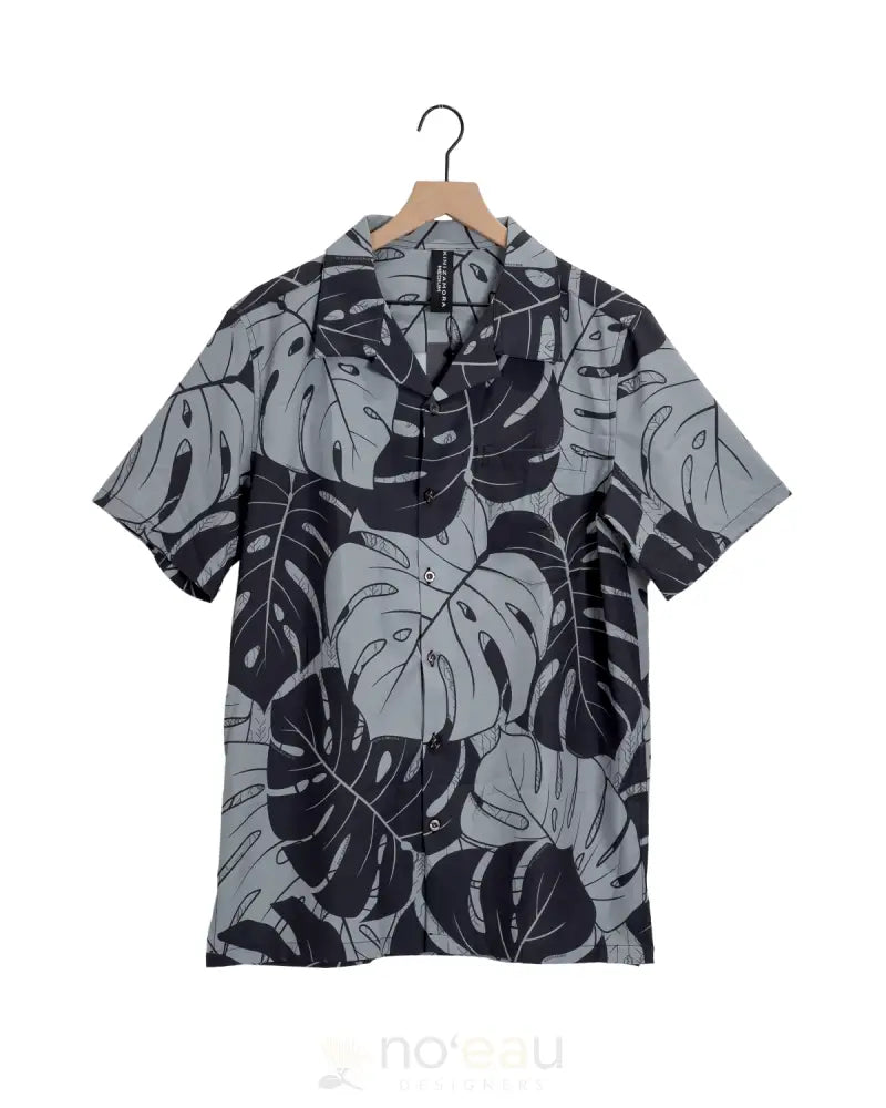 KINI ZAMORA - Spring 2025 Monstera Aloha Shirt / Pewter / SMALL WOMEN’S CLOTHING