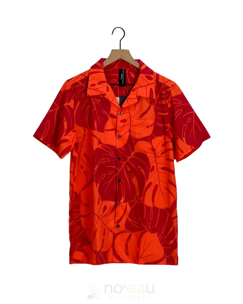 KINI ZAMORA - Spring 2025 Monstera Aloha Shirt / Sriracha / SMALL WOMEN’S CLOTHING