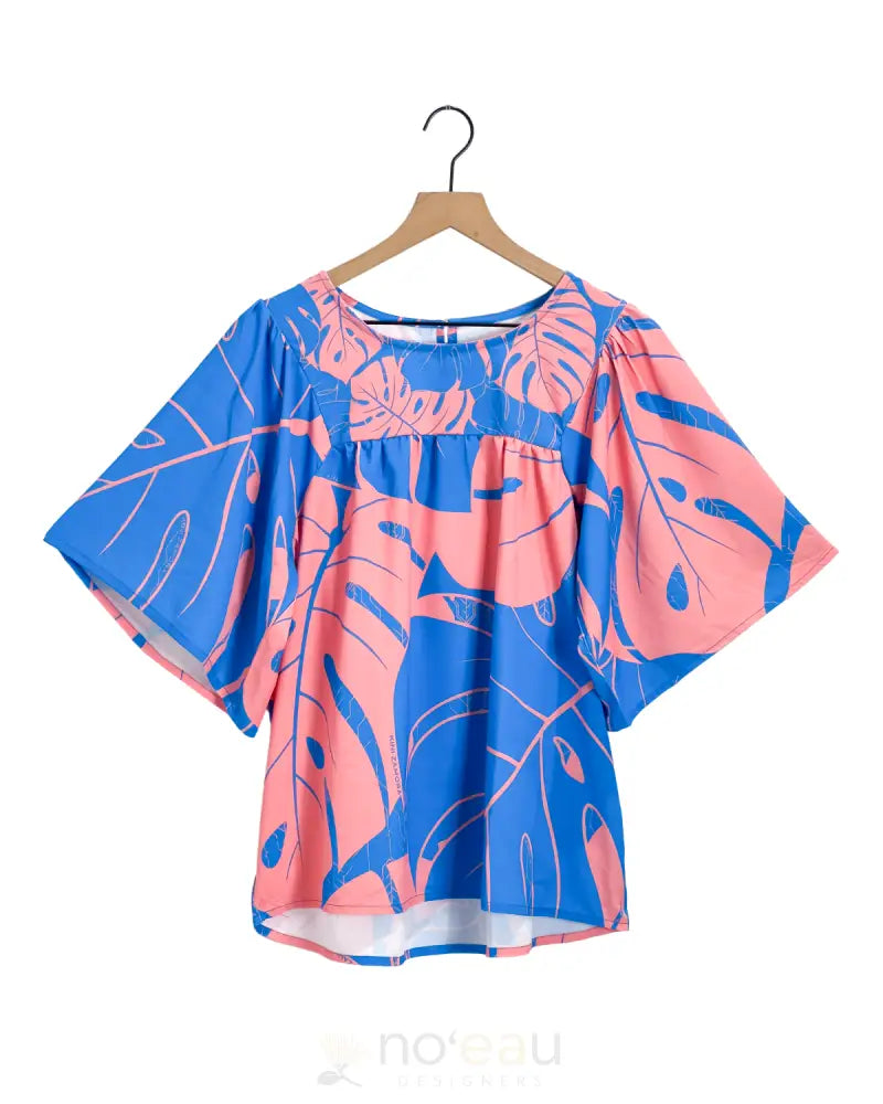 KINI ZAMORA - Spring 2025 Monstera Muʻumuʻu Top Bubblegum / Small WOMEN’S CLOTHING