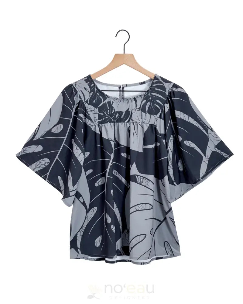 KINI ZAMORA - Spring 2025 Monstera Muʻumuʻu Top Pewter / Small WOMEN’S CLOTHING