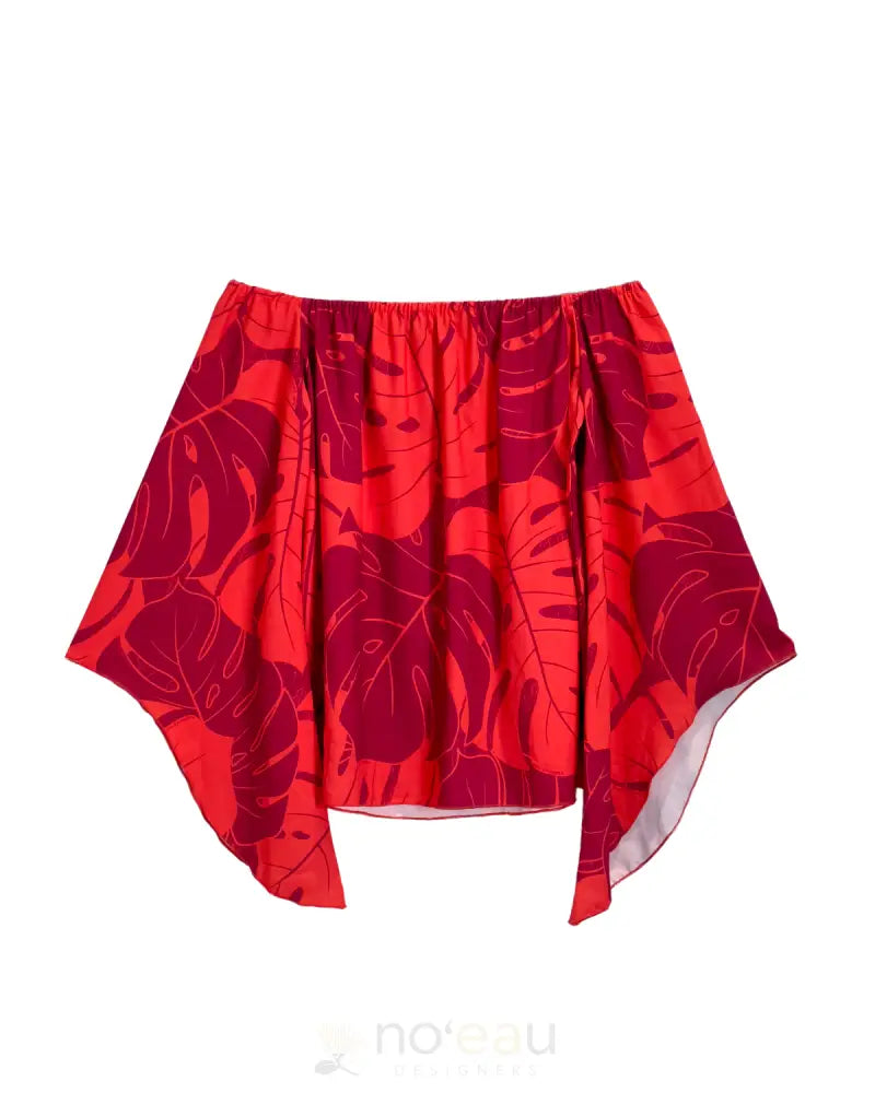 KINI ZAMORA - Spring 2025 Monstera Off The Shoulder Top Sriracha / Small WOMEN’S CLOTHING