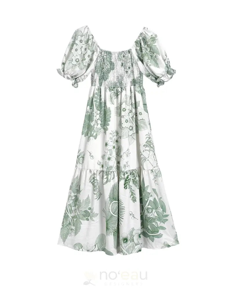 KINI ZAMORA - Toile Piʻapa Babydoll Maxi Dress Nahelehele / Small WOMEN’S CLOTHING