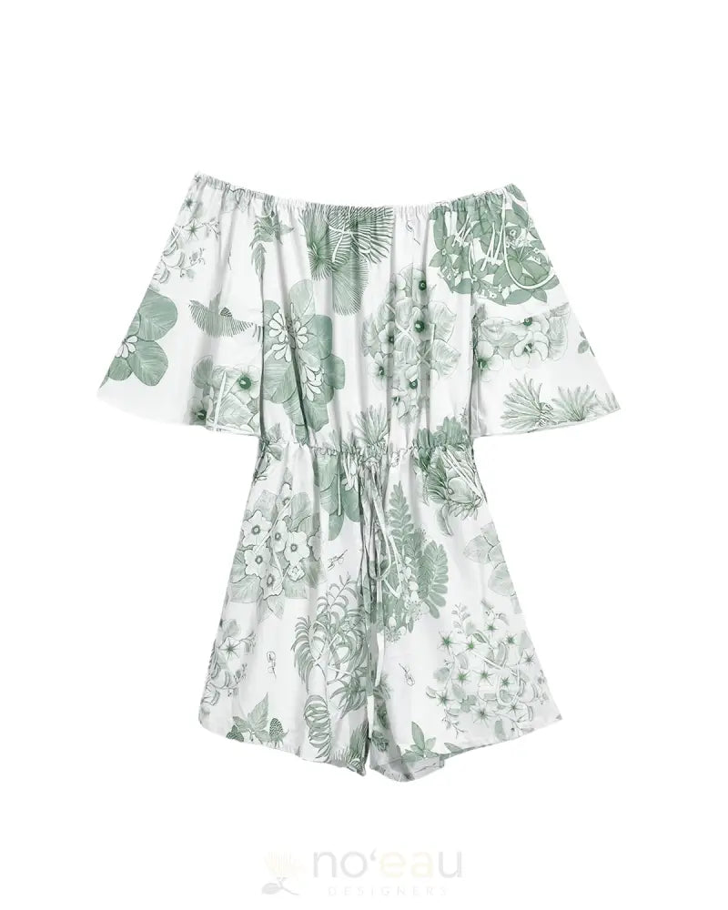 KINI ZAMORA - Toile Piʻapa Off the Shoulder Romper Nahelehele / Small WOMEN’S CLOTHING