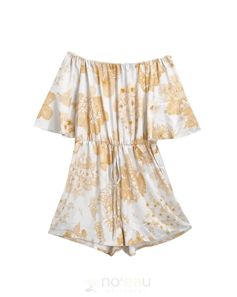 KINI ZAMORA - Toile Piʻapa Off the Shoulder Romper ʻOlena / Small WOMEN’S CLOTHING