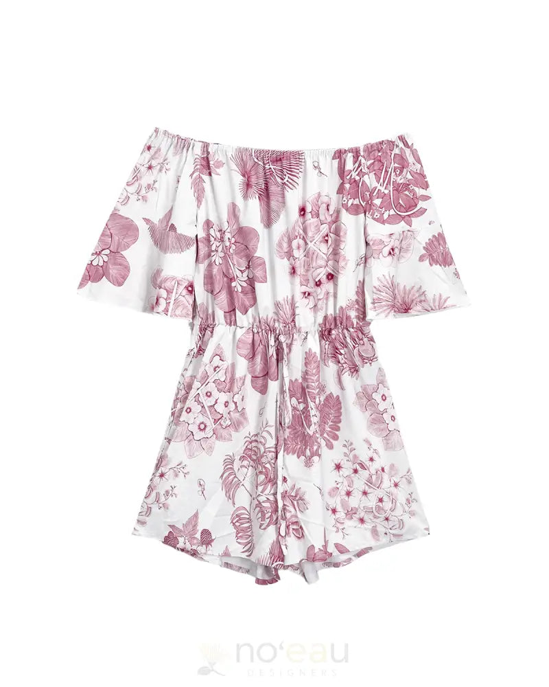 KINI ZAMORA - Toile Piʻapa Off the Shoulder Romper ʻUla Wena / Small WOMEN’S CLOTHING
