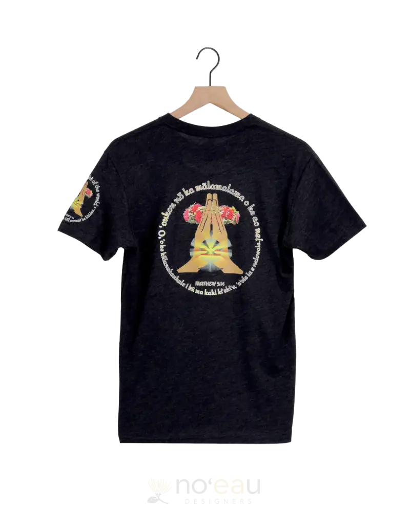 Kz Dezigns - ʻOkina I/Praying Hands Charcoal T-Shirt Men’s Clothing