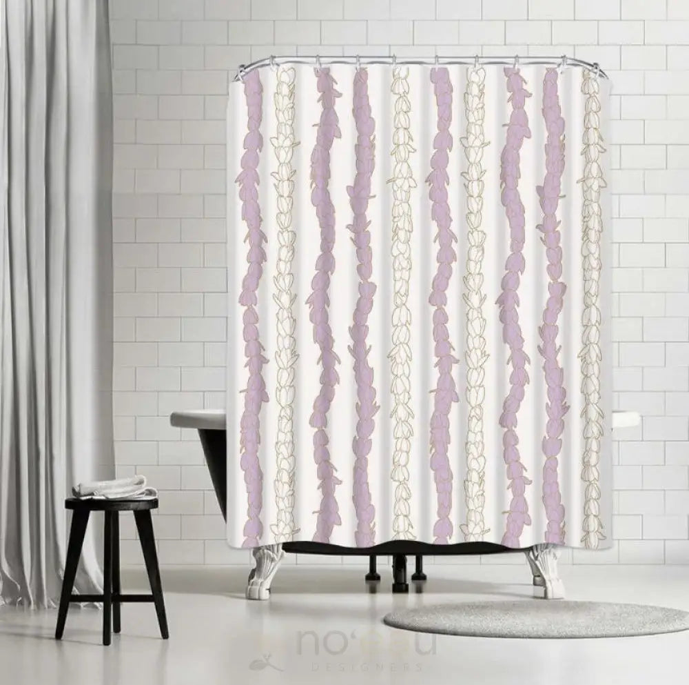 LAHAʻOLE DESIGNS - Pīkake Lei Shower Curtains - Noʻeau Designers